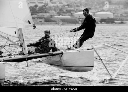 AJAXNETPHOTO. 7. Okt 1978. PORTLAND, England. - WEYMOUTH SPEED WEEK - IKARUS (JAMES GROGONO) bei Drehzahl auf Portland Harbour. Foto: Jonathan Eastland/AJAX REF: 7807101 12 Stockfoto