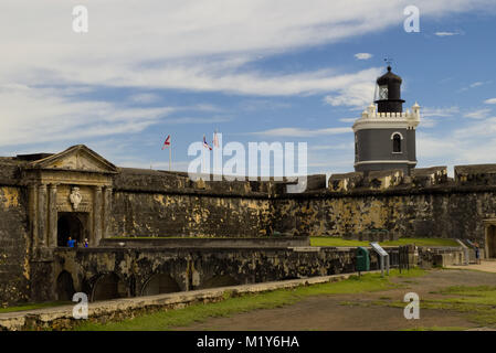 Die Morro Castle in der Altstadt von San Juan, Puerto Rico. Stockfoto