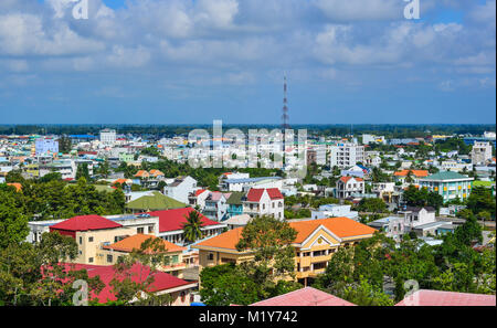 Long Xuyen, Vietnam - Sep 1, 2017. Geschäftsviertel von Long Xuyen, Vietnam. Long Xuyen ist Hauptstadt eines Giang Provinz, im Mekong Delta Regi Stockfoto