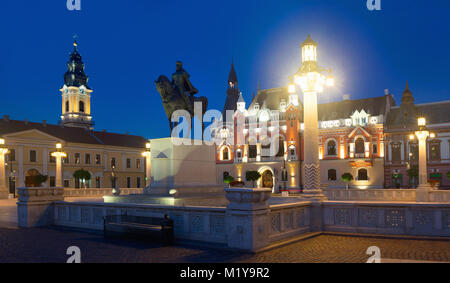 Blick auf den Union Square in Oradea, Rumänien Stockfoto