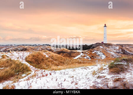 Lyngvig Fyr an einem sonnigen Wintertag Stockfoto