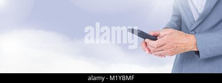 Geschäftsmann holding Tel. Stockfoto
