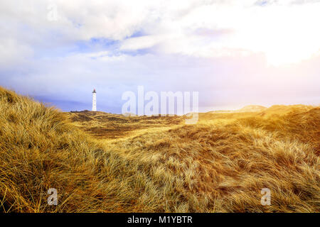 Lyngvig Fyr an einem sonnigen Wintertag Stockfoto