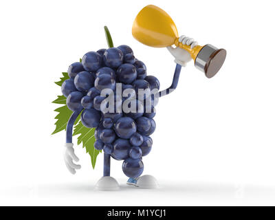 Trauben Charakter Holding eine Trophäe auf weißem Hintergrund Stockfoto