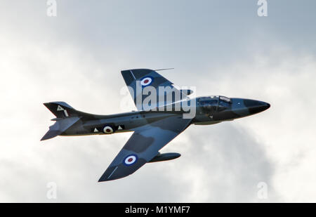 Hawker Hunter im Flug Stockfoto