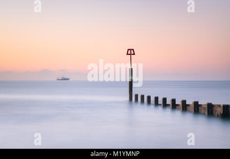 Boscombe Strand groyne 21. Stockfoto