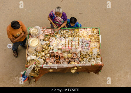 Kleiner Markt von Varanasi, Uttar Pradesh, Indien Stockfoto