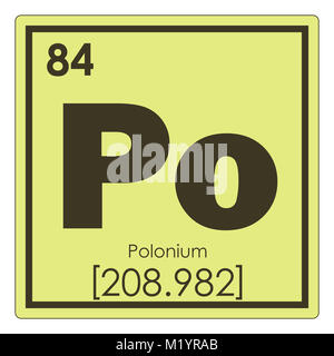 Polonium chemische Element Periodensystem Wissenschaft Symbol Stockfoto