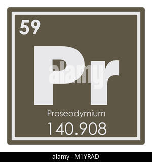 Praseodym chemische Element Periodensystem Wissenschaft Symbol Stockfoto