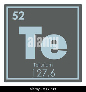 Tellur chemische Element Periodensystem Wissenschaft Symbol Stockfoto
