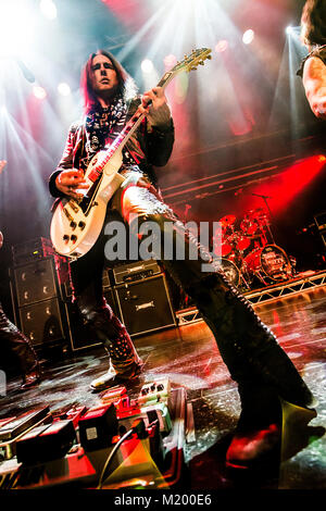 Die Irish Rock Band Thin Lizzy führt ein Live Konzert am Ricks in Bergen. Hier Gitarrist Damon Johnson ist live auf der Bühne gesehen. Norwegen, 22.11.2012. Stockfoto