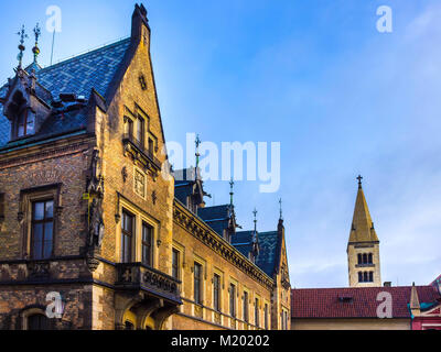 Fragment des alten Gebäudes in hradcany. Prag. Der Tschechischen Republik Stockfoto