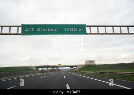 A1 Mailand - Rom - Neapel Autobahn Stockfoto