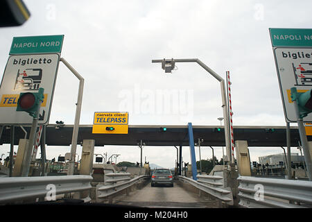 A1 Mailand - Rom - Neapel Autobahn Mautstelle Stockfoto