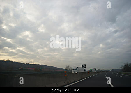 A1 Mailand - Rom - Neapel Autobahn Stockfoto