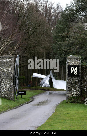 Allgemeine Ansicht des Cass Sculpture Gallery auf dem Goodwood Estate in Chichester, West Sussex, UK. Stockfoto