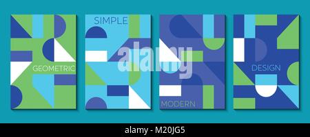 Set mit 4 einfachen geometrischen Modernes template Designs. Vector Illustration. Stock Vektor