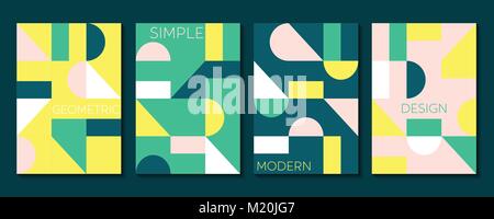 Set mit 4 einfachen geometrischen Modernes template Designs. Vector Illustration. Stock Vektor