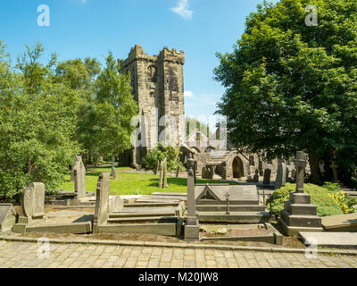 Der hl. Thomas Becket zerstörte Kirche. Heptonstall Dorf Calderdale. West Yorkshire. North West England Stockfoto