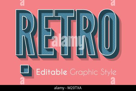 3D Retro Grafik Stil Stock Vektor