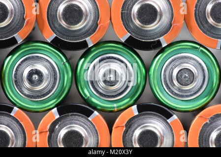 Top Gruppe von AA-Batterien anzeigen Stockfoto