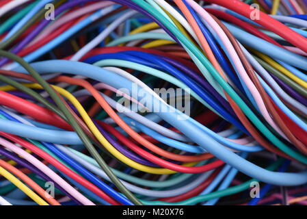 Farbige elektrische Kabel Stockfoto