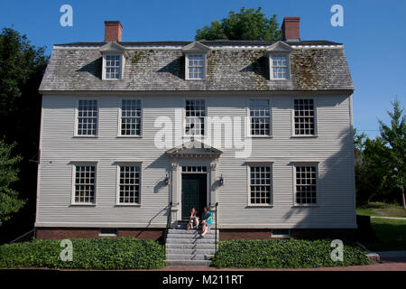Portsmouth, New Hampshire: Strawbery Banke Museum am Pfütze Dock, reg. Goodwin Mansion und Gärten Stockfoto