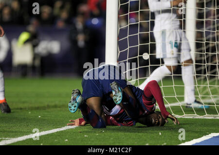 Valencia, Spanien. 03 Feb, 2018. JEFFERSON LERMA während der spanischen La Liga Match zwischen Levante UD vs Real Madrid im Ciutat de Valencia Stadion am 3. Februar 2018. Credit: Gtres Información más Comuniación auf Linie, S.L./Alamy leben Nachrichten Stockfoto