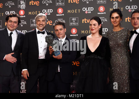 Regisseur Sebastian Lelio während der 32th jährliche Goya Film Awards in Madrid, am Samstag, den 3. Februar 2018. Im Bild: Goya pelicula Iberoamericana'Una Mujer fantastica" Credit: Gtres Información más Comuniación auf Linie, S.L./Alamy leben Nachrichten Stockfoto