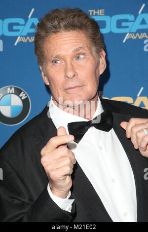 Beverly Hills, Ca. 3 Feb, 2018. David Hasselhoff auf der 70. jährlichen DGA-Awards im Beverly Hilton Hotel in Beverly Hills, Kalifornien am 3. Februar 2018. Credit: Faye Sadou/Medien Punch/Alamy leben Nachrichten Stockfoto