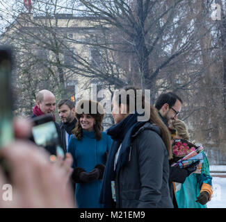 Der Herzog und die Herzogin von Cambrigde besuchen Sie Norwegen, Februar 2018 Stockfoto