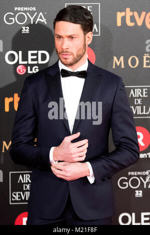 Madrid, Spanien. 3. Februar, 2018. Jesus Castro während der rote Teppich der Spanischen Filmpreis "Goya" am 3. Februar 2018 in Madrid, Spanien. © David Gato/Alamy leben Nachrichten Stockfoto