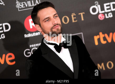 Madrid, Spanien. 3. Februar, 2018. Jesus Castro während der rote Teppich der Spanischen Filmpreis "Goya" am 3. Februar 2018 in Madrid, Spanien. © David Gato/Alamy leben Nachrichten Stockfoto