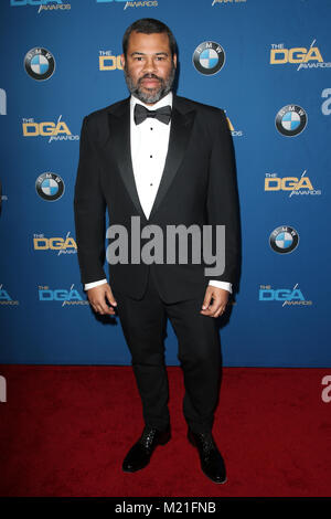 Beverly Hills, Ca. 3 Feb, 2018. Jordan Peele am 70. jährlichen DGA-Awards im Beverly Hilton Hotel in Beverly Hills, Kalifornien am 3. Februar 2018. Credit: Faye Sadou/Medien Punch/Alamy leben Nachrichten Stockfoto