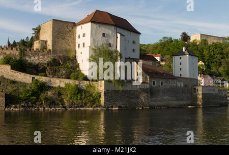 Festung Oberhaus Passau im Sonnenlicht Bayern Deutschland Stockfoto