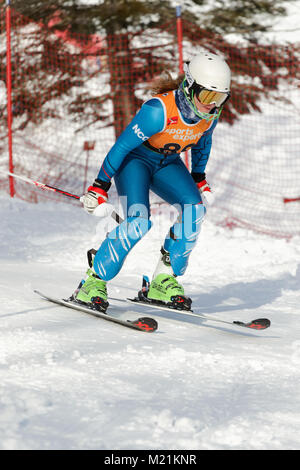 Val Saint-Come, Kanada 13/01/2018. Julia Gilmour von Kanada konkurriert an Slalom der Super Serie sport Experten Frauen Stockfoto