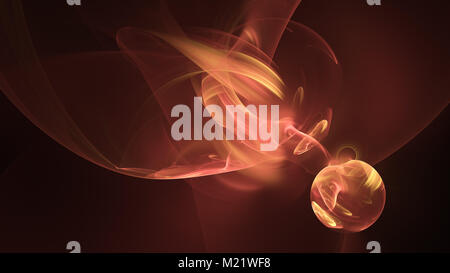 Abstrakte droplet Design. Fractal Design auf schwarzem Hintergrund isoliert. Breitbild, 3D-Rendering. Stockfoto