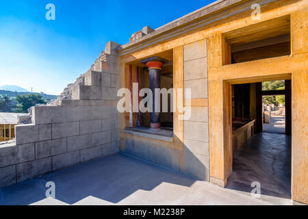 Alte Mauern von Knossos Palast in der Nähe von Heraklion, Kreta, Griechenland Stockfoto