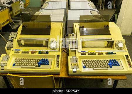 Post Telekommunikation Fernschreiber am Kelvedon Hatch Secret Nuclear Bunker. Stockfoto