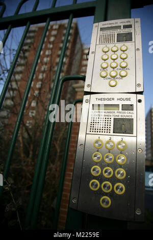 Osten Marsh Hochhaus Sozialwohnungen, Grimsby, Großbritannien. Stockfoto