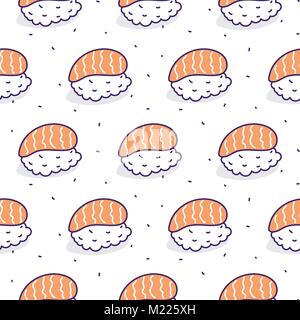 Sushi Lachs nahtlose Vektor Muster. Stock Vektor