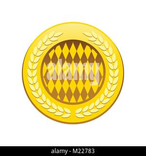 Golden Premium kreisförmiges Abzeichen Symbol Vektorgrafik Logo Design Stock Vektor