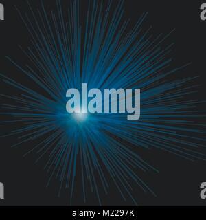 Explosion der Stern, viele helle Strahlen. Stock Vektor