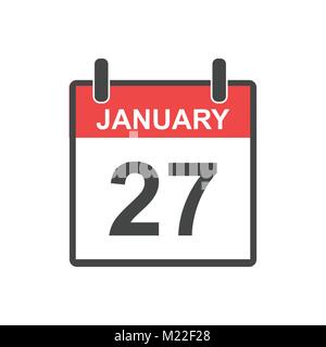 Januar 27 Symbol Kalender. Vector Illustration im flachen Stil. Stock Vektor