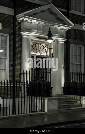 Posh Georgianische Haus Eingang, Mayfair, Westminster, London Stockfoto