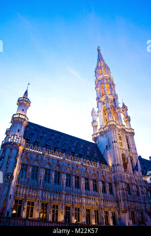Hotel de Ville am großen Markt in Brüssel, Belgien. Stockfoto