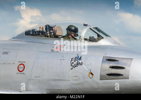 North American F-86 Sabre eine Registrierung 8178/FU-178Rollens Stockfoto