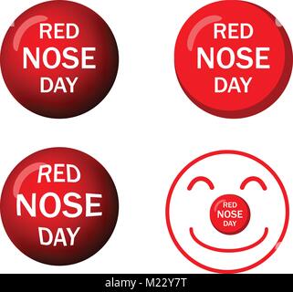 Einstellen der roten Nase Symbole in Vector art design Stock Vektor