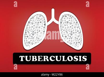 Tuberkulose, Lungenkrebs in Vector art design Stock Vektor