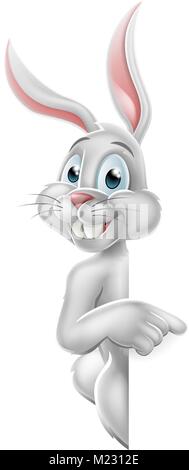 Cartoon Osterhase Kaninchen zeigen Stock Vektor